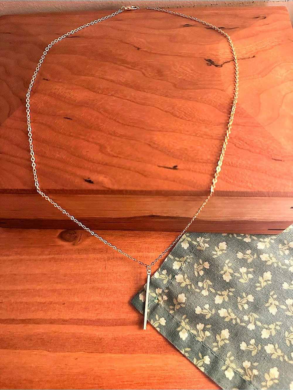 Gold-Tone Bar Pendant Necklace